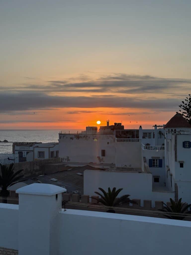 10 BEST Riads in Essaouira 15 beautiful sunset from le palazzo rooftop, one of the best riads in essaouira