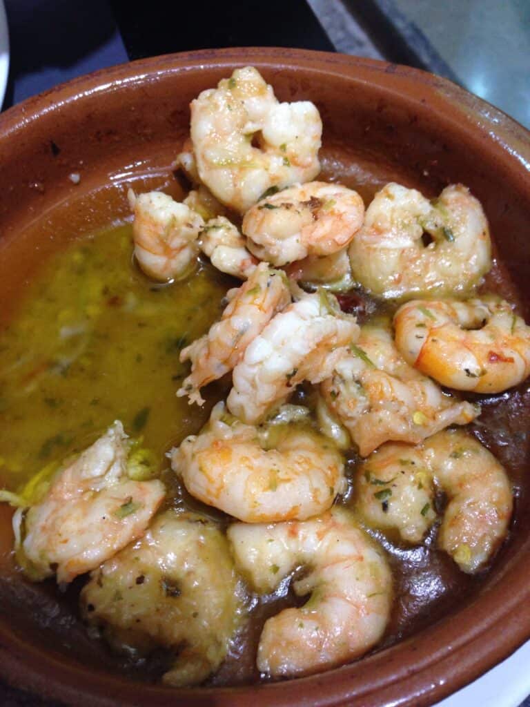 3 day itinerary in Barcelona: Local Guide 15 Garlic shrimp in olive oil dish