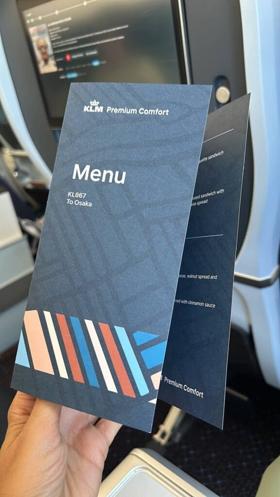 ULTIMATE 10 Day Japan Travel Itinerary 1 KLM menu for Osaka flight flying to Japan