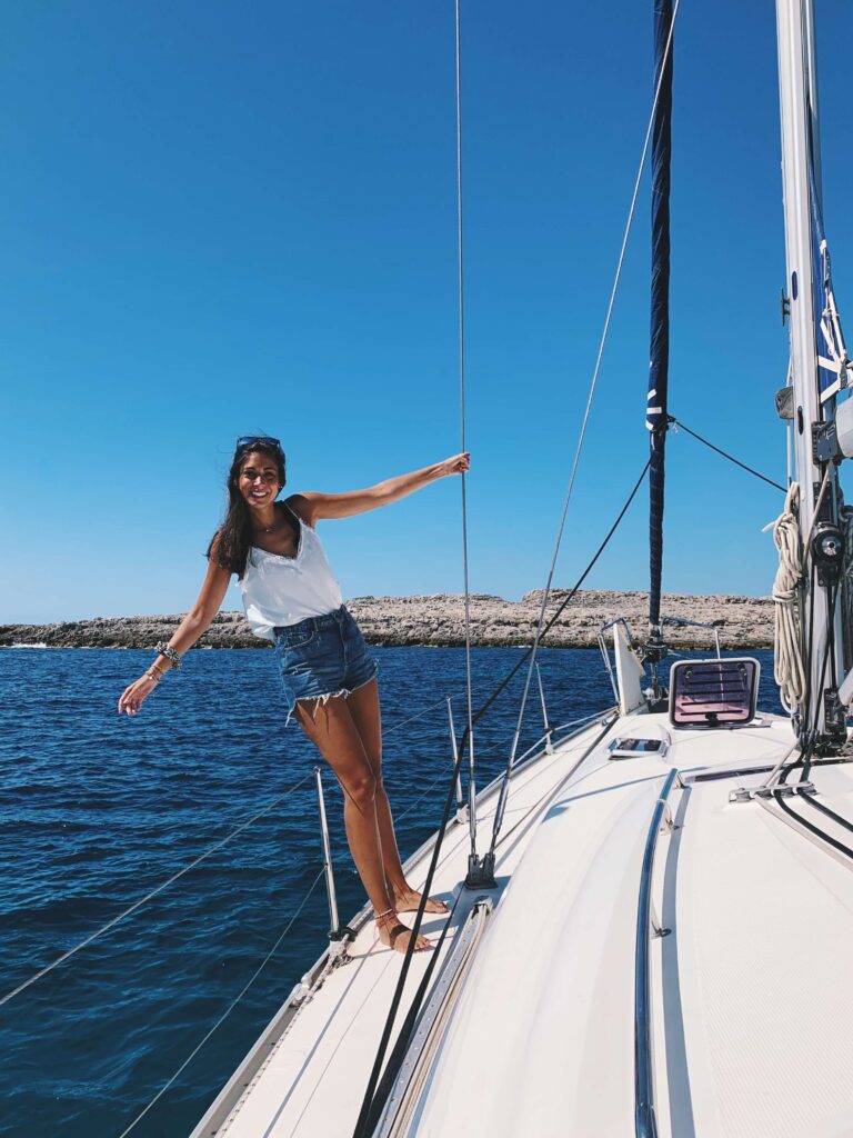 Exploring the Best Beaches in Menorca 14 Irene sailing in Menorca spain in summer