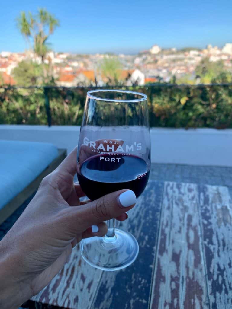 Top 12 Boutique Hotels in Porto, Portugal 52 Irene's Hand holding glass of port wine in Porto