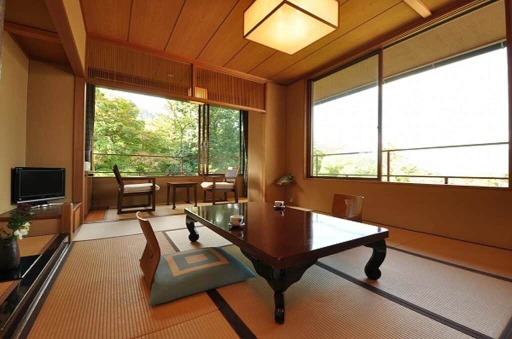 8 UNIQUE Miyajima Ryokans, Hiroshima 11 Traditional Japanese room with scenic view