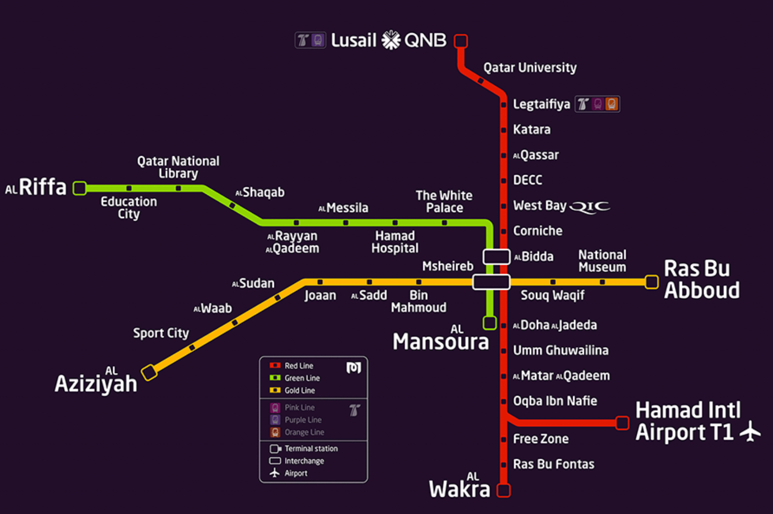 Where to Stay in Doha, Qatar: Transit, City & Beach Hotels 2 Doha metro map, very useful if you are trying to decide where to stay in doha