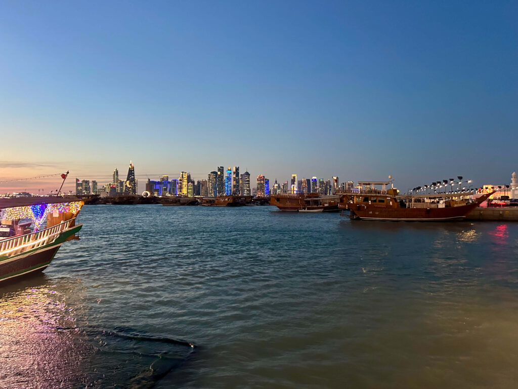 Where to Stay in Doha, Qatar: Transit, City & Beach Hotels 3 doha qatar skyline at night