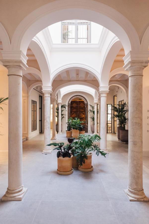 1 day in Seville Spain: My Favorite City 9 A bright, elegant hallway with tall white arches and columns, large windows letting in natural light, and several potted green plants—reminiscent of the breathtaking architecture you'll see during 1 day in Seville, Spain.
