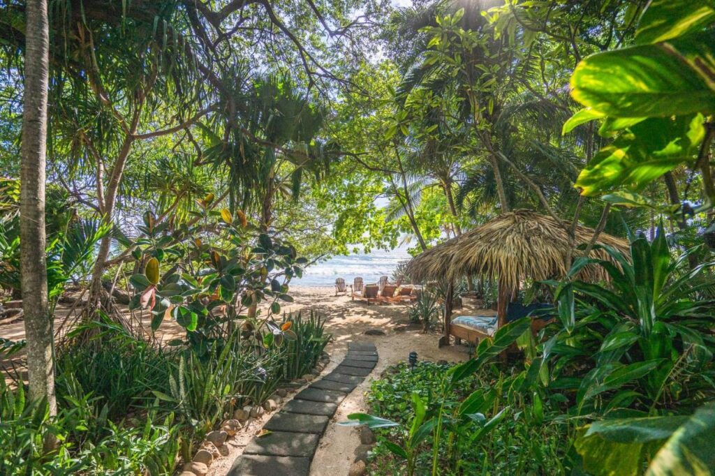 Unique Hotels in Costa Rica: Top Stays 1 path to the beach from sueño del mar beachfron hotel, one of the most unique hotels in costa rica