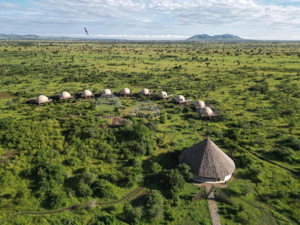 Glamping in the Serengeti: Unique Safari Lodges in Tanzania 1 sky view of kuoom eco lodge, one of the coolest glamping in the serengeti experiences you can live
