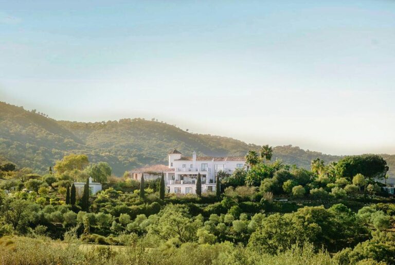 View from distance of Viluz resort, onf of my favorite adult only hotels in costa del sol