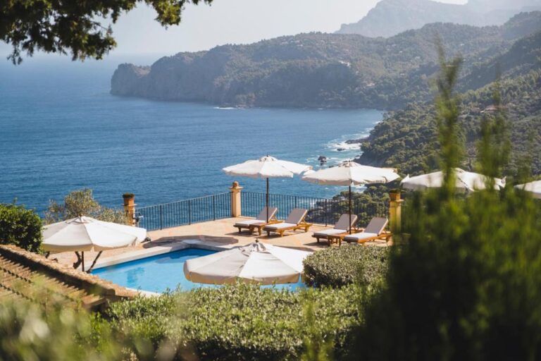 View of the port of soller from sa pedrissa country home hotel, one of my favorite agroturismos in mallorca spain