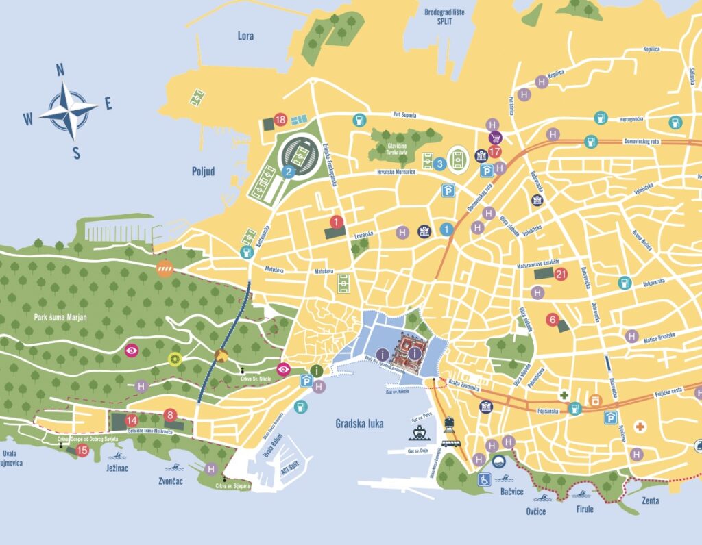 Where to Stay in Split: Hotel & Areas Guide 4 where to stay split map