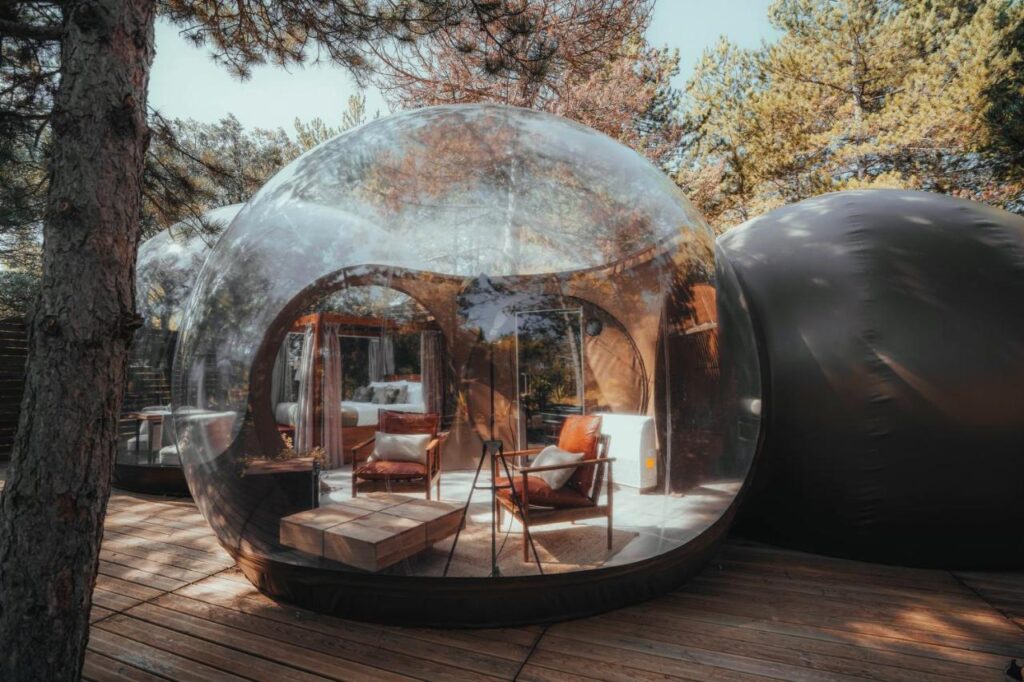 Unique Hotels in Soria: Northern Castile 1 bubble double room at noctis hotel, one of the most unique hotels in soria spain