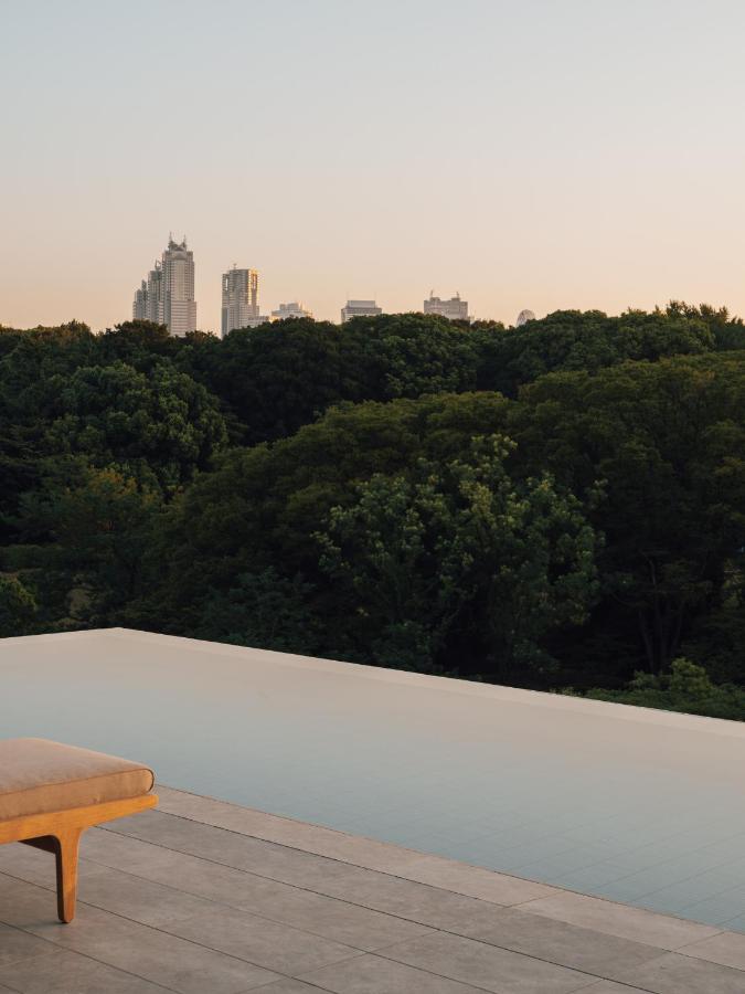 infinity pool at trunk hotel yoyogi park, one of the most unique hotels in tokyo, japan