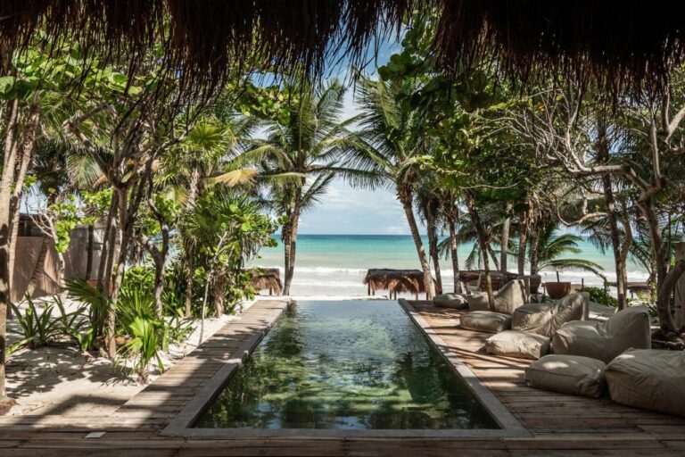 swimming pool at xela tulum design hotel, one of the top hotels in tulum, mexico