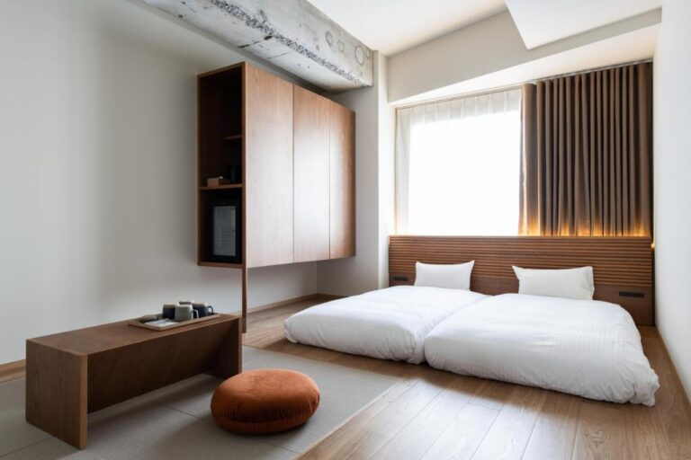 tatami twin room at kiro hotel, one of the best hotels in hiroshima japan